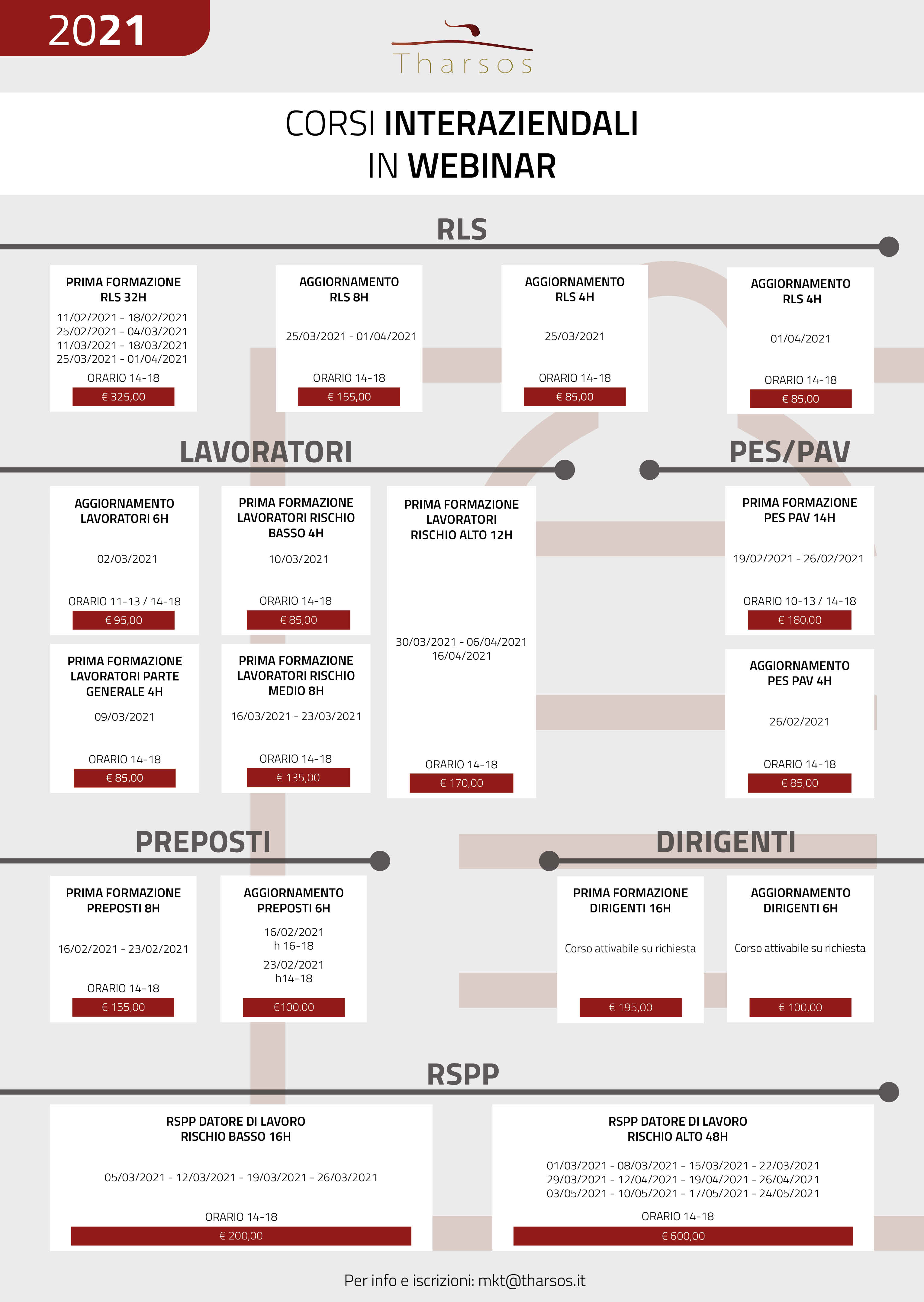 Calendario corsi interaziendali 2021 - 1^ semestre